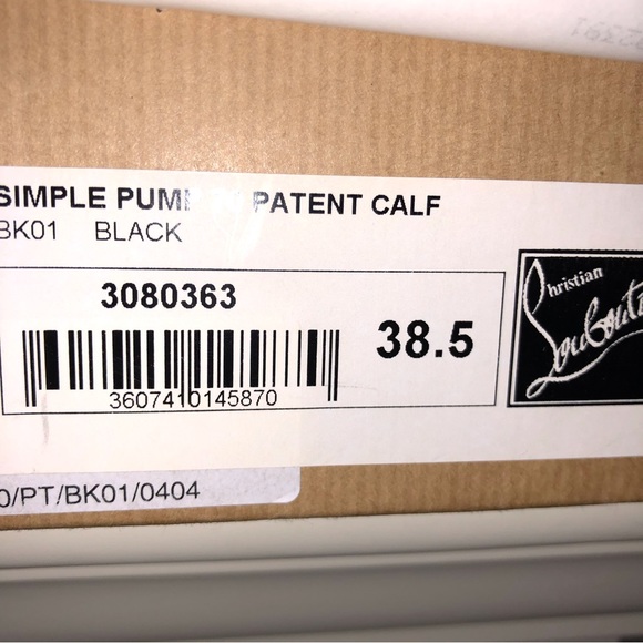 Christian Louboutin Simple Black Patent Calf Leather 70 Heel Pumps Size 38.5 - Picture 16 of 16